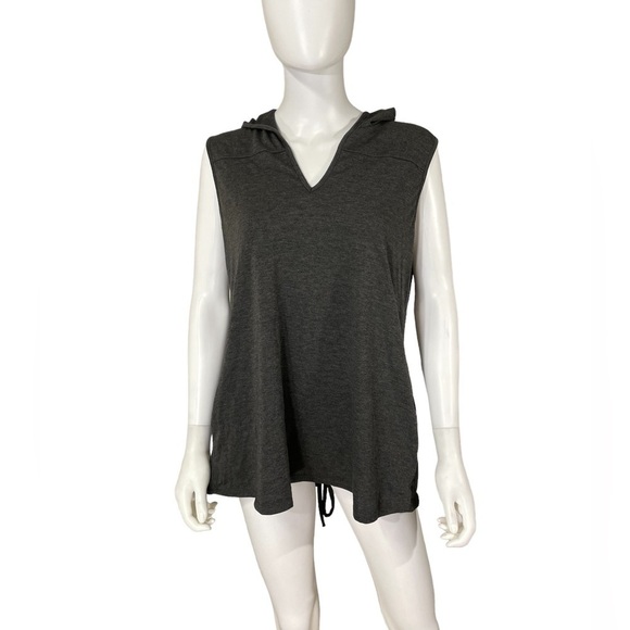 Ariella Grey Sleeveless Hoodie V Neck Laced Up Top
New - Picture 6 of 6